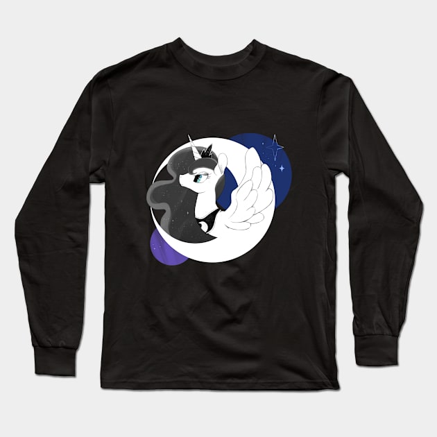 Mare On The Moon Long Sleeve T-Shirt by Agni